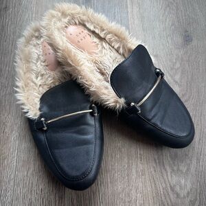A New Day Black Faux Fur Lined Loafers